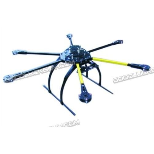 ATG 650-X6 16mm 700mm Glass Fiber 14" Prop Folding Frame Hexa Multicopter w/ Tall Landing Skid