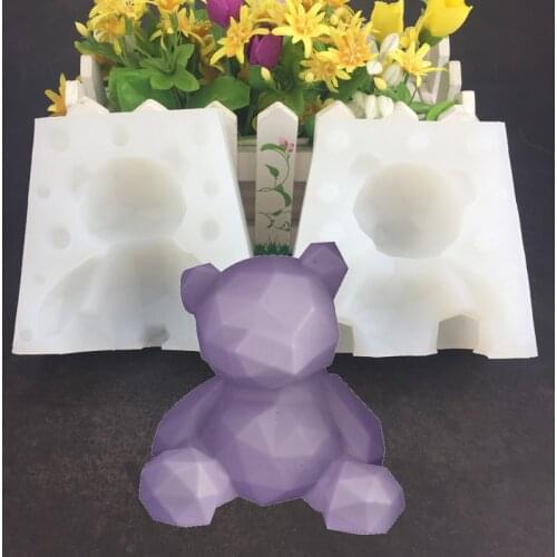 Large DIY Baking Accessories Geometric Bear Silicone Mold Car Aromatherapy Cake Decoration Fondant Clay Plaster Mold Candle Mold