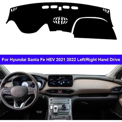 Car Auto Dashboard Cover DashMat Carpet Cape For Hyundai Santa Fe HEV 2021 2022 Protector Rug Cushion Anti-UV Block Sun Ray