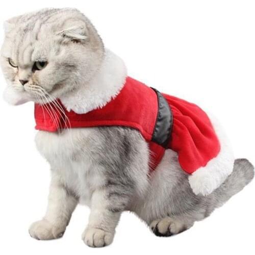 Pet Cat Dog Cloak Cape Pet Winter Clothes Christmas Coat Cute And Warm Santa Claus Suit Xmas Puppy Costumes