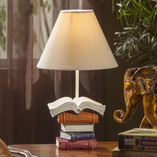 Home Furnishing table lamp European classical bedroom table lamp study creative retro Book DESK lamp ya73117