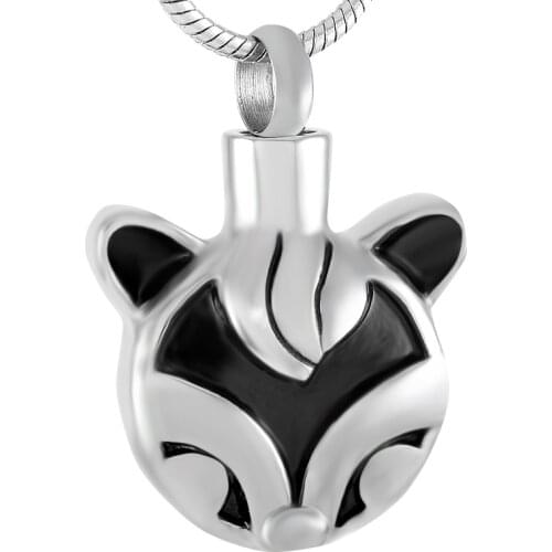 IJD9394 Wholesale and Retail Stainless Steel Fox Cremation Urn Jewelry for Pet Ashes Keepsake Memorial Pendant