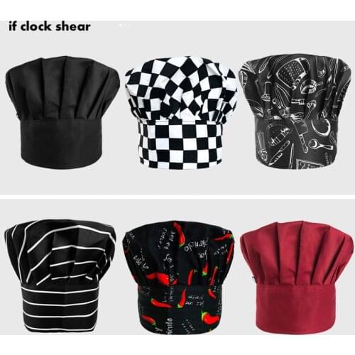 High quality Hot sale chef hats Cafe Bar Waiter Beret Restaurant Kitchen Workwear Baking Caps Men Women Breathable Forward Caps