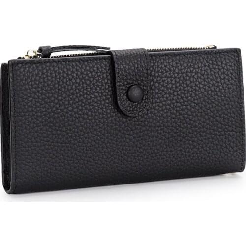 COMFDORSKIN Guaranteed 100% Cow Leather Women Wallet New Arrivals Long Zipper Purse High Quality Women Leather Card Wallets