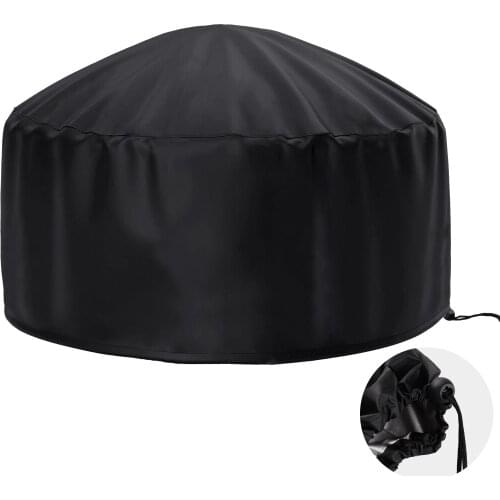 Fireplace Cover Dustproof UV-Proof Dustproof And UV-proof DIY Round UV Protection Dustproof Black Waterproof Fire Pit Cover