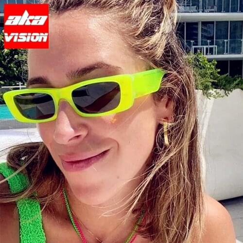 AKA VISION Small Rectangle Sunglasses Women 2021 Square Eyewear For Women/men Luxury Shades Brand Glasses Women Gafas De Mujer