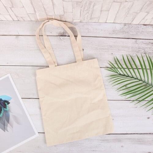 Minimalism Pure Color Linen Canvas Shopping Bags Eco Reusable Foldable Shoulder Bag Large Handbag Fabric Cotton Tote Bag Women