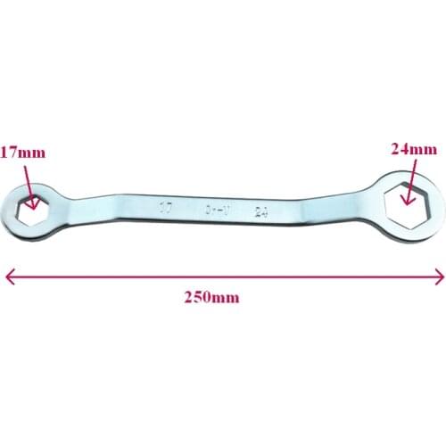 C017 Hex Wrench Hexagon Spanner Universal Adjustable Wrench Set 17-24MM Flat Head Screw Double Open End Wrench Rotary Repair Too