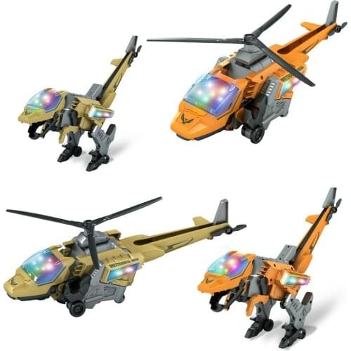 Novelty Transforming Dinosaur Toys With LED Light Music 2 Modes Dino Toy Educational Toys Develop Kids Imagination Toy Gifts