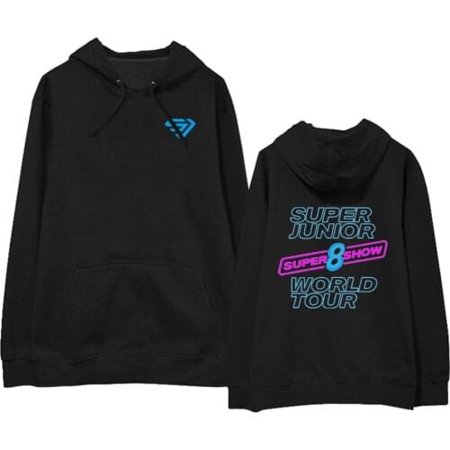 New Arrival Super Junior WORLD TOUR SUPER SHOW8 same Hoodies Sweatshirt New Stylish Kpop Contest Fashion pullover Hoodies