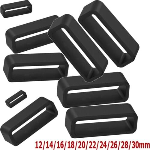 Wholesale Watch band Trap 12 14 16 18 20 22 24 26 28 30mm Strap Loop Ring Silicone Rubber Watch Bands Accessories Holder Locker