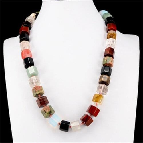 1PCS 7 Chakra Natural Stone Necklace Unakite Turquoises Agates Carnelian Opal Pendulum Pendant Necklaces Women Choker Jewelry