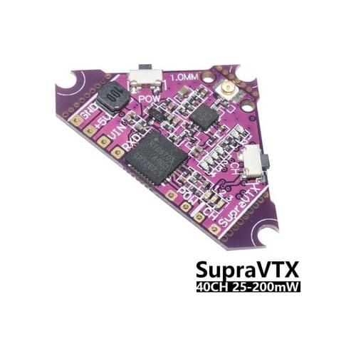 Supra-VTX VTX 5.8G 40CH 25mw 100mw 200mw Transmitter OSD adjustable for Brushed Bwhoop Mobula7 Mobula6 FPV Racing Quadcopter