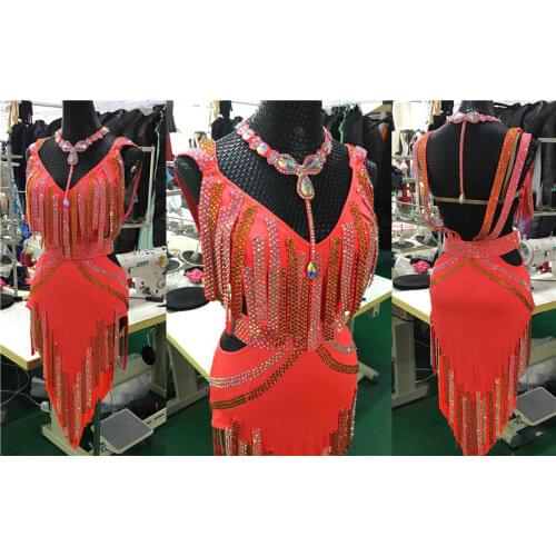 Latin dance dress women competition latin dance dress for girls fringes costume professional latin dance costume rhinestones
