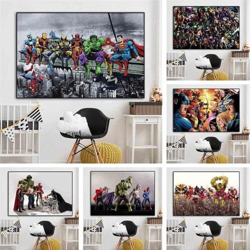Superhero HD Poster Canvas Print Wall Painting Home Living Room Decoration Frameless Canvas Poster Print Painting Painting