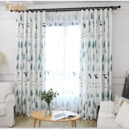 Simple and Modern Nordic Blackout Curtains for Living Room and Bedroom Left and Right Biparting Open Curtains for Window