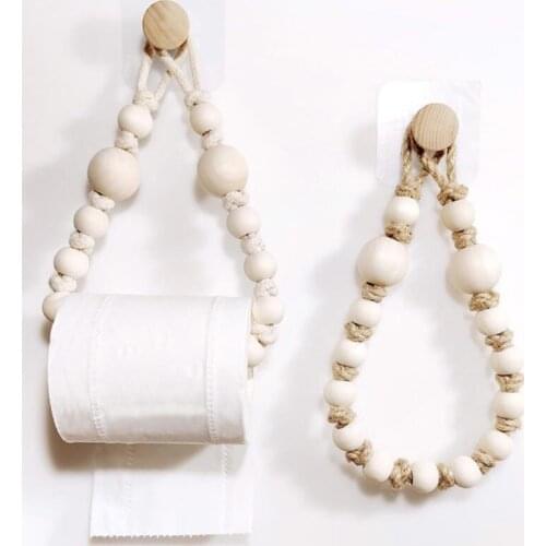 Nordic Style Handmade Towel Lanyard Paper Towel Holder Home Decoration Wall-mounted Toilet Paper Roll Holder Towel Rack