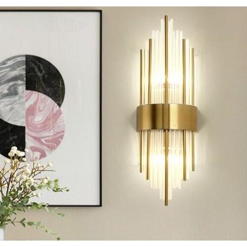 Modern Restaurant Crystal Wall Lamp Creative Art Loft Aisle Light Kitchen Bedroom Bedside Bar Decoration Wall Sconce