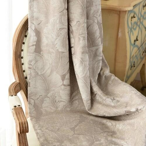 Customized American Style Curtains Pastoral Dark Flower Curtain Finished Shading Chenille Curtains for Living Room Bedroom Study