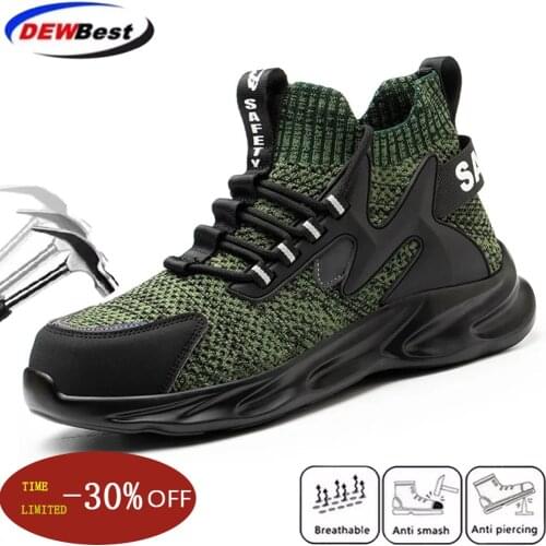 Safety shoes mens indestructible sports shoes socks shoes safety boots anti-piercing anti-smashing work boots steel toe shoes