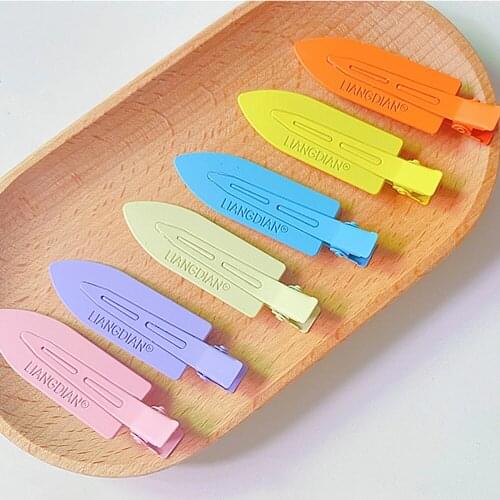 Colorful Hair Clips Seamless Metal Barrettes No Mark Pin Curl Clip Makeup No Crease Hair Styling Tools Hairpin Hair Accessories