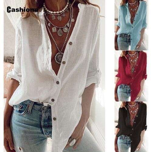 Cashiona Plus Size Women Latest Casual Shirt Blouse 2021 Autumn Long Sleeve Top Ladies Elegant Tunic blusas Sexy Femme Clothes