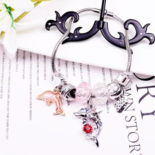 1 Pcs/Lot Stainless Steel Bracelet, Colorful Dolphin Bracelet, Titanium Steel Bracelet, Manufacturers direct sales