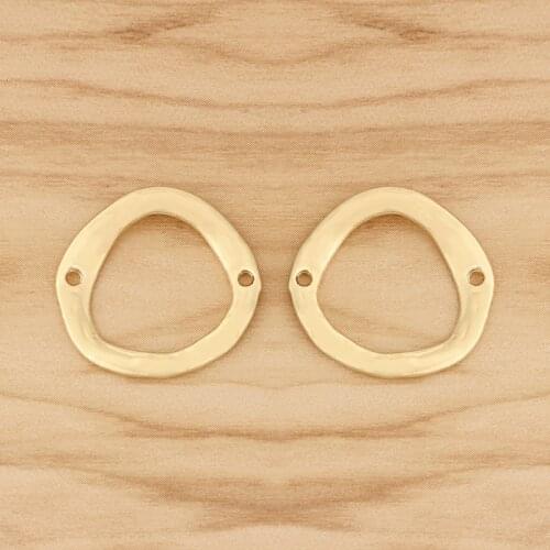 10 Pieces Gold Tone Open Geometric Irregular Round Connector Charms Pendants for DIY Earrings Bracelet Jewellery Making