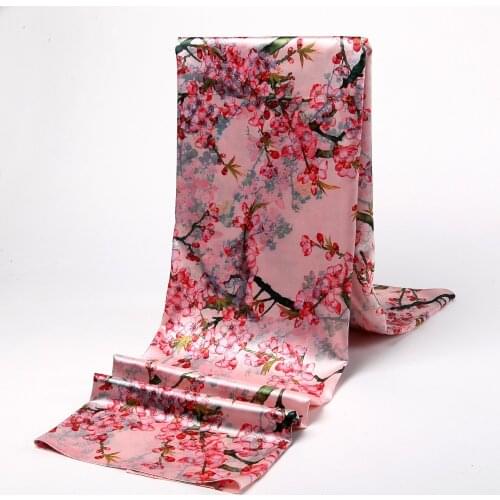 170x75cm Hot Sell mulberry silk fabric nature pure charmuse silk print fabric for dress bedding and scraf HF04