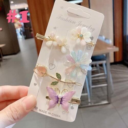 4Pcs/Set Rhinestone hair clip Metal Hairpin Diamond Fashion Rhinestone Pins Hair Clips for Women