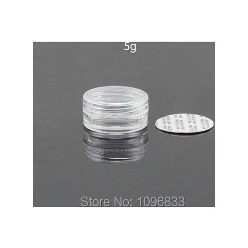5ML 5G Clear Round Jars, 5g Round Containers, Plastic Packing Jars, Empty Round Jars, Packing Box, Cosmetic Cream Jar, 50pcs/Lot