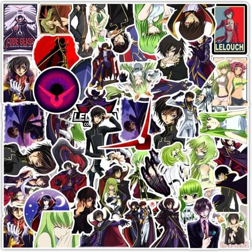 50PCS Anime Code Geass Lelouch of the Rebellion Stickers Cartoon Classic Toy Sticker To DIY Stationery Phone Laptop PS4 Guitar