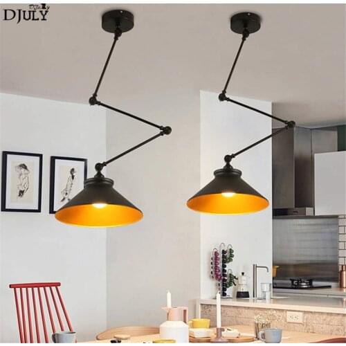 American long arm adjustable pendant lights for dining room bedroom industrial loft decor hanging lamp fixtures led luminaire