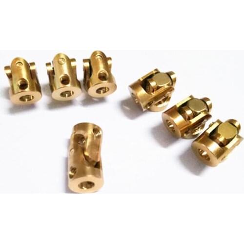 Free Shipping 8PCS 3*3mm Brass Universal Coupling Motor Shaft Connector Couplers For RC Car/Boat/Aircraft Model