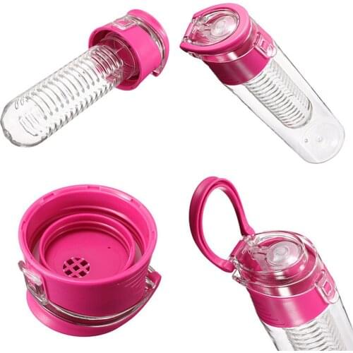 Free Shipping Portable Fruit Juice Infusing Water Bottle Flip Lid Hand Hank Camping Sports Travel Outdoor EA-free Bottles