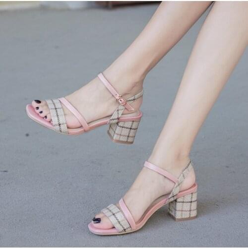 Big Size Open toes, buttoned high heels and a wide range of Roman womens shoes high heels sandals women shoes woman su