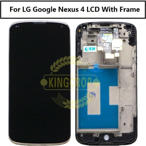 Black For 4.7"LG E960 Google Nexus 4 E960 LCD Touch Screen with Digitizer Assembly With Frame Free Shipping for lg e960 lcd