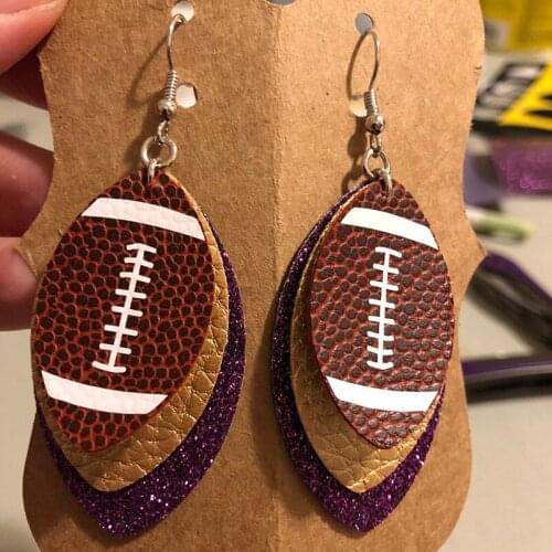 Color Sequins Maroon Glitter Earrings Glitter Layered Team Spirit Earrings Cheer Sport Make Your Order