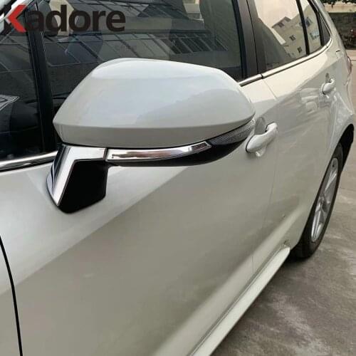 For Toyota Corolla 2019 2020 Hatchback Chrome Side Door Rear View Mirrors Cover Trim Mirrors A Pillar Sticker Accessories