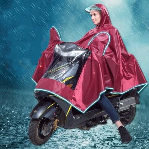 Raincoat Adult Electric Vehicle Motorcycle Poncho High Archives Polyester Fiber PVC At Night Put Brighten Brim Of A Hat Rain