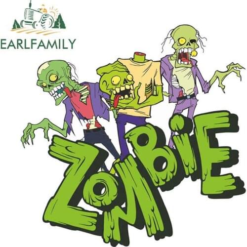 EARLFAMILY 13cm x 12.9cm Zombie Vinyl Car Stickers Halloween Decoration Car Bike iPad Laptop Decal Waterproof Car Accessories