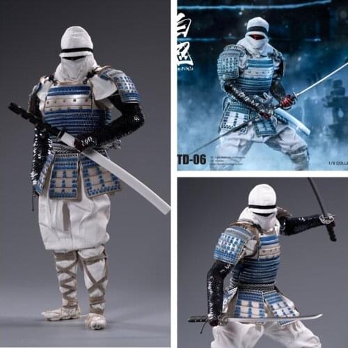 1/6 Scale Action Figure Doll Ancient Japanese Samurai White Armor Ninja 12" Collectible Figures Super Flexible Plastic Model Toy