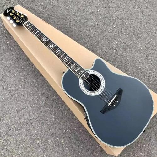 Ovation-Guitar 6 strings Ovation acoustic guitar real abalone ovation acoustic electric guitar carbon fiber tortoise shell back