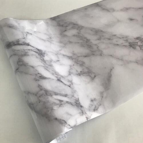 Gloss Marble Vinyl Self Adhesive Paper Granite White Roll Kitchen Countertop Cabinet Furniture Wrapping Covers Sticker