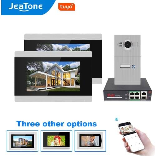 WIFI IP Video Door Phone Intercom System Video Doorbell 7'' Touch Screen for 2 Floors Apartment/8 Zone Alarm Support Smart Phone