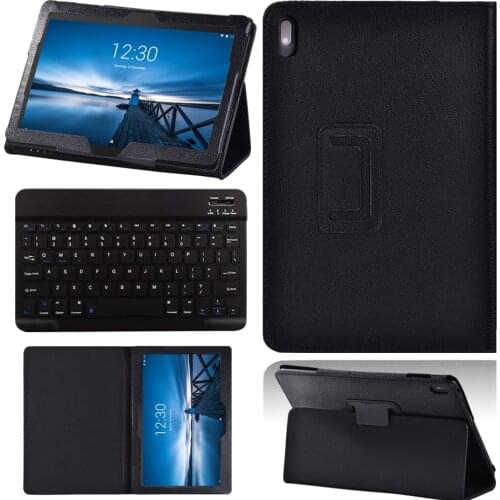 PU Leather Case for Lenovo Tab E10 TB-X104F 10.1" Drop Resistance Tablet Back Cover Soft Stand Case+Bluetooth Keyboard+Stylus