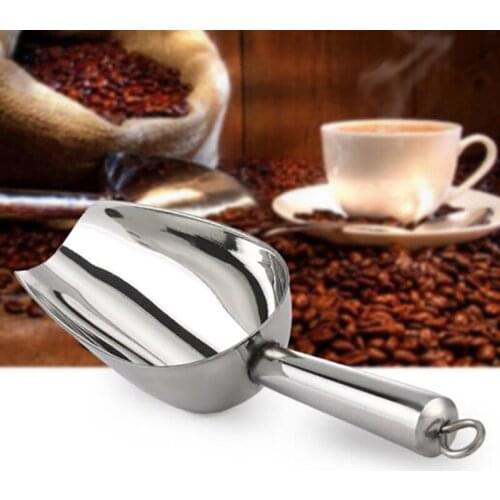 Creative Stainless Steel Ice Scoop Cube Sugar Shovel Bar Flour Grain Fries Tea Dry Goods Shovel Kitchen Accessories