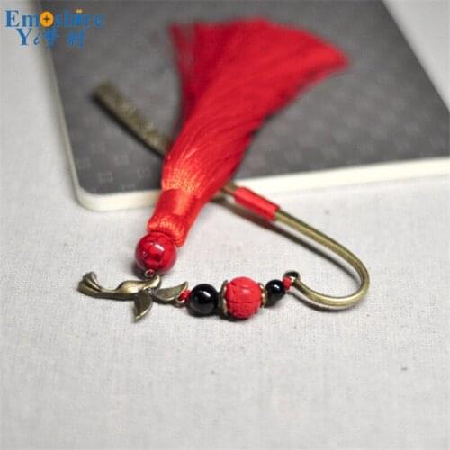 Creative Bird Pattern Innovative Birthday Gift Book Marks Wholesale Chinese Knot Ancient Hairpin Retro Bookmrks for Girls M154