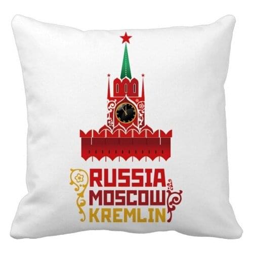 Russia Moscow Kremlin Pattern Throw Pillow Square Cover