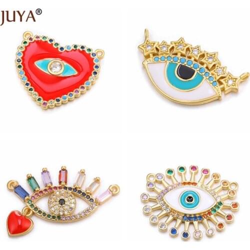 Hot Fashion Charms Pendants For Jewelry Making Luxurious Multicolor Crystal Evil Eye Pendants Women Diy Necklace Supplies